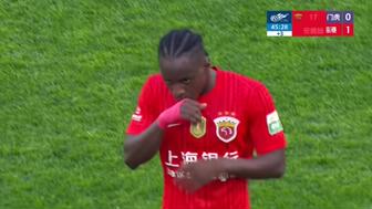 [进球视频]莱昂纳多助攻，安佩姆爆射破门，海港1-0津门虎